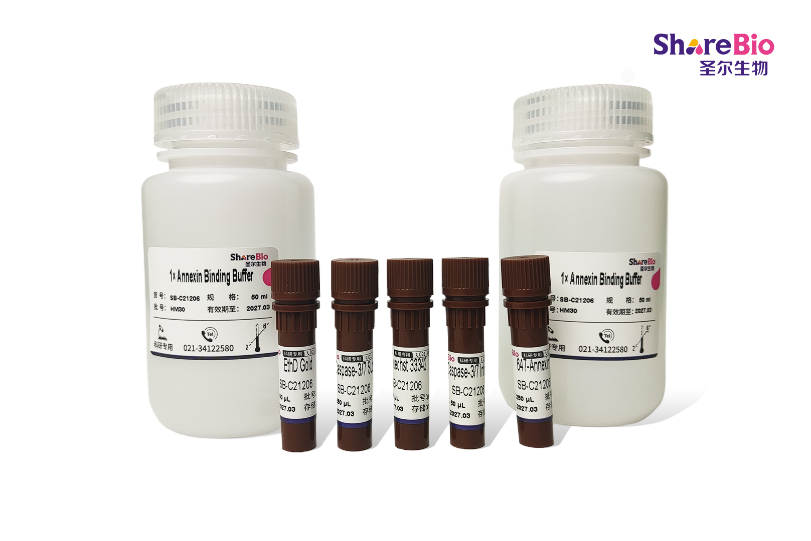 活细胞 Caspase-3/7 活性与Annexin V 双重凋亡检测试剂盒(NucTrack™ 488 Caspase-3/7, BF™ 647-Annexin V, EthD Gold, Hoechst 33342)